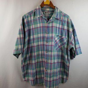Blitz Button Down Vintage Top Womens Sz XL Blue
